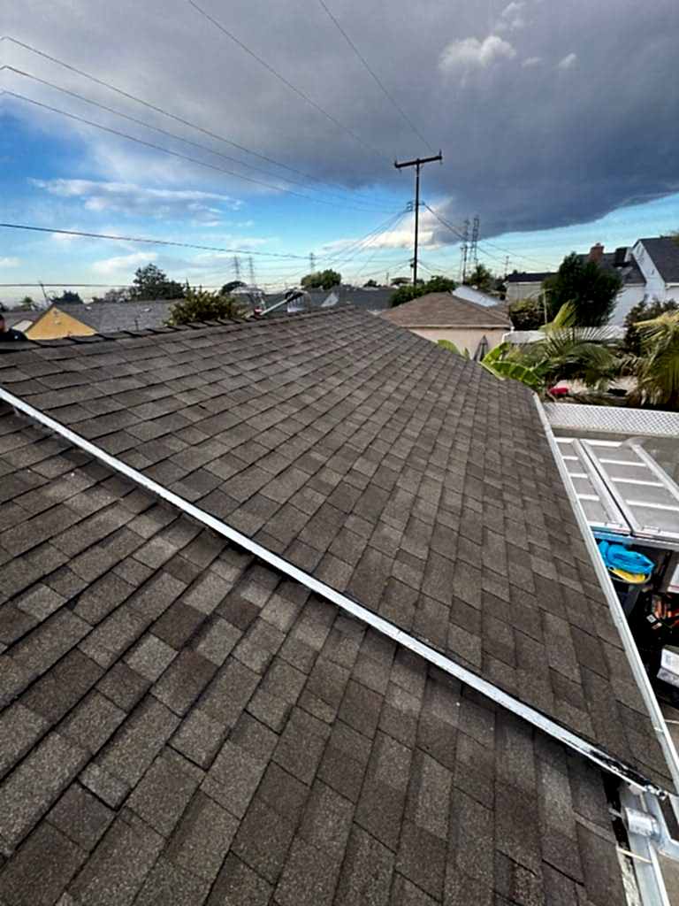 Asphalt shingle roof after repair in Southern California