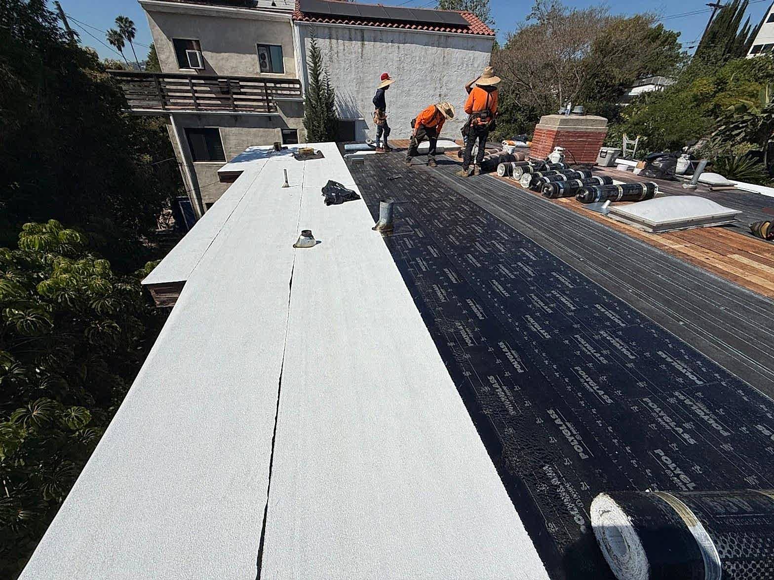 Completed roof leak repair work at Roof Repair & Construction Inc.